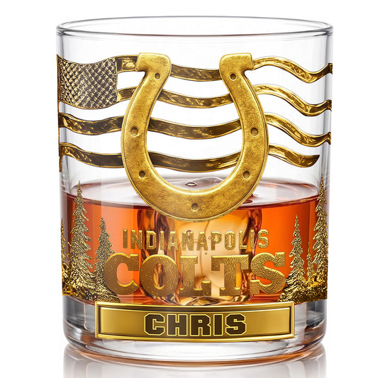 Personalized Indianapolis Colts Whiskey Glass - Custom Fan Gift
