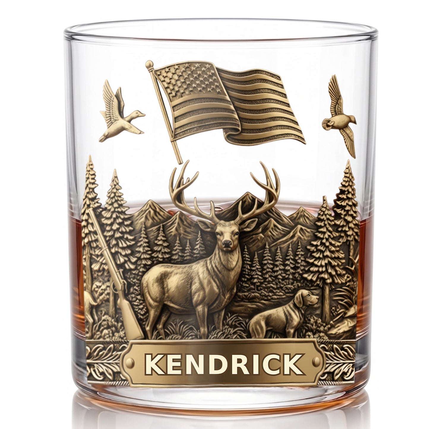 Personalized Hunting Season Whiskey Glass - Custom Hunter Gift