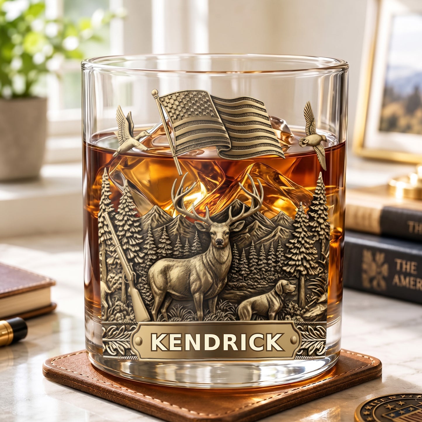 Personalized Hunting Season Whiskey Glass - Custom Hunter Gift