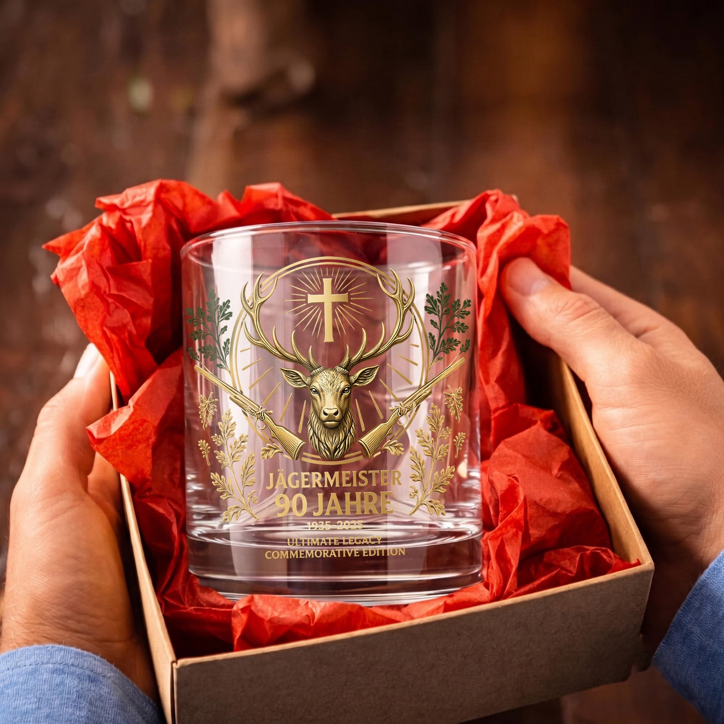 Jägermeister 90 Jahre Whiskey Glass - Commemorative Edition Gift