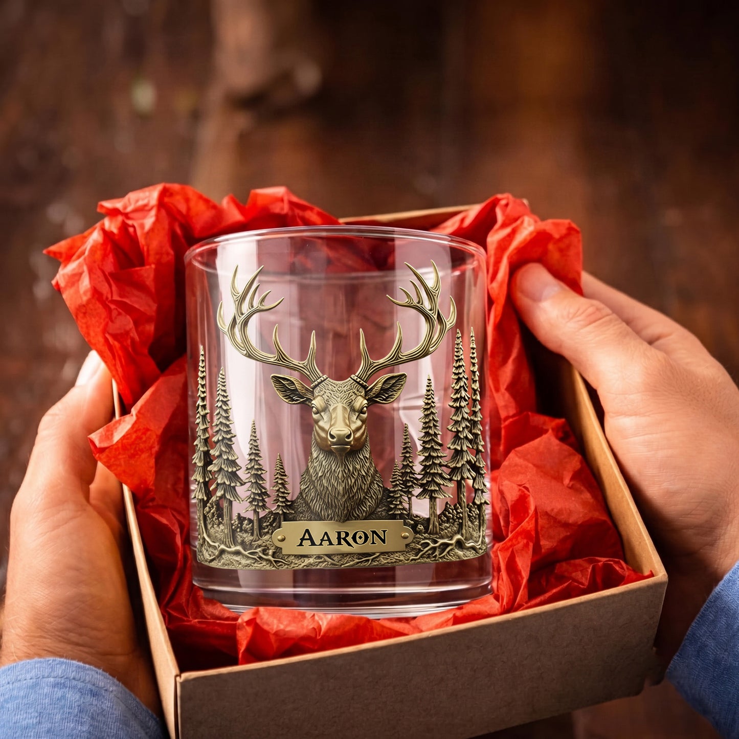Personalized Deer Whiskey Glass - Custom Hunter & Wildlife Gift