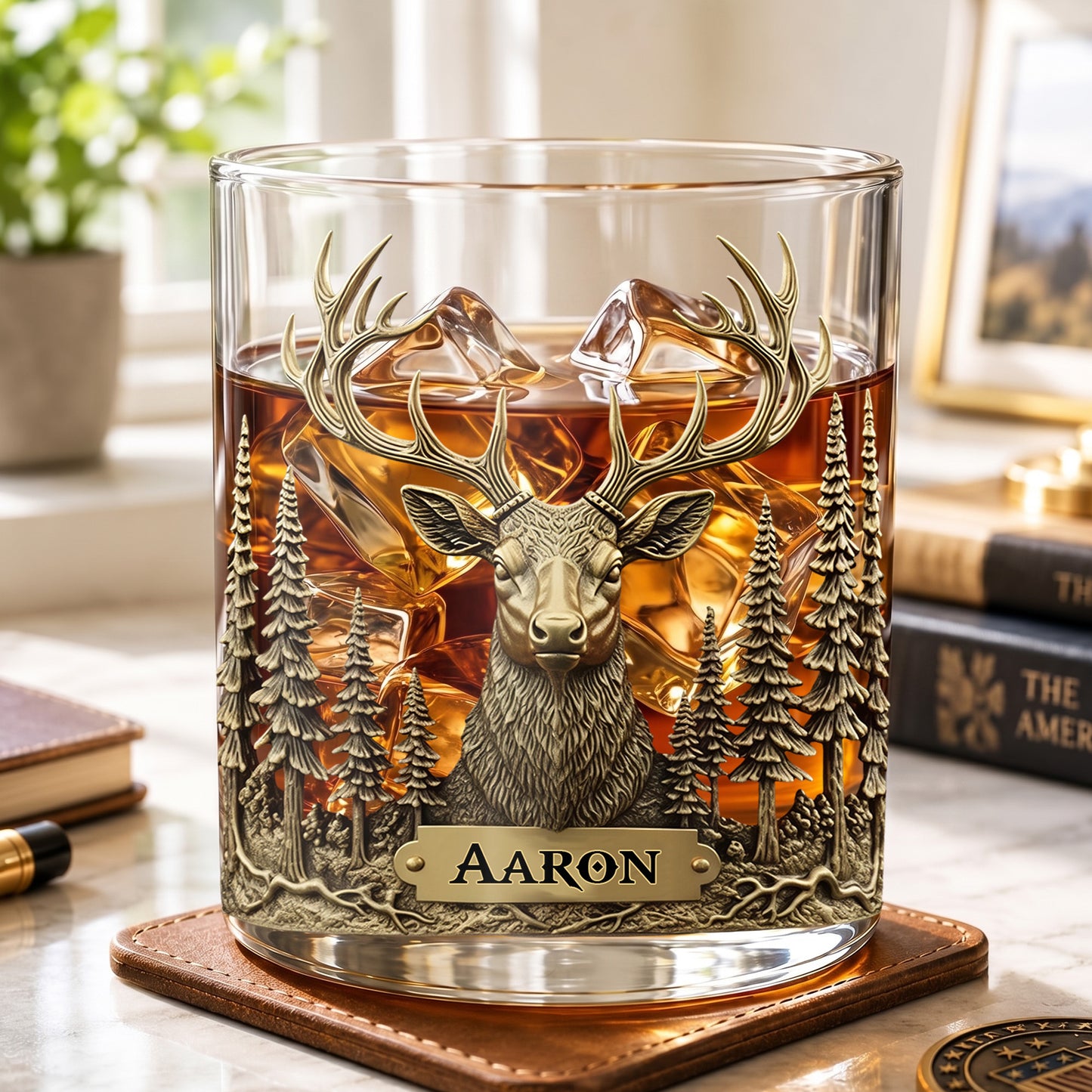 Personalized Deer Whiskey Glass - Custom Hunter & Wildlife Gift