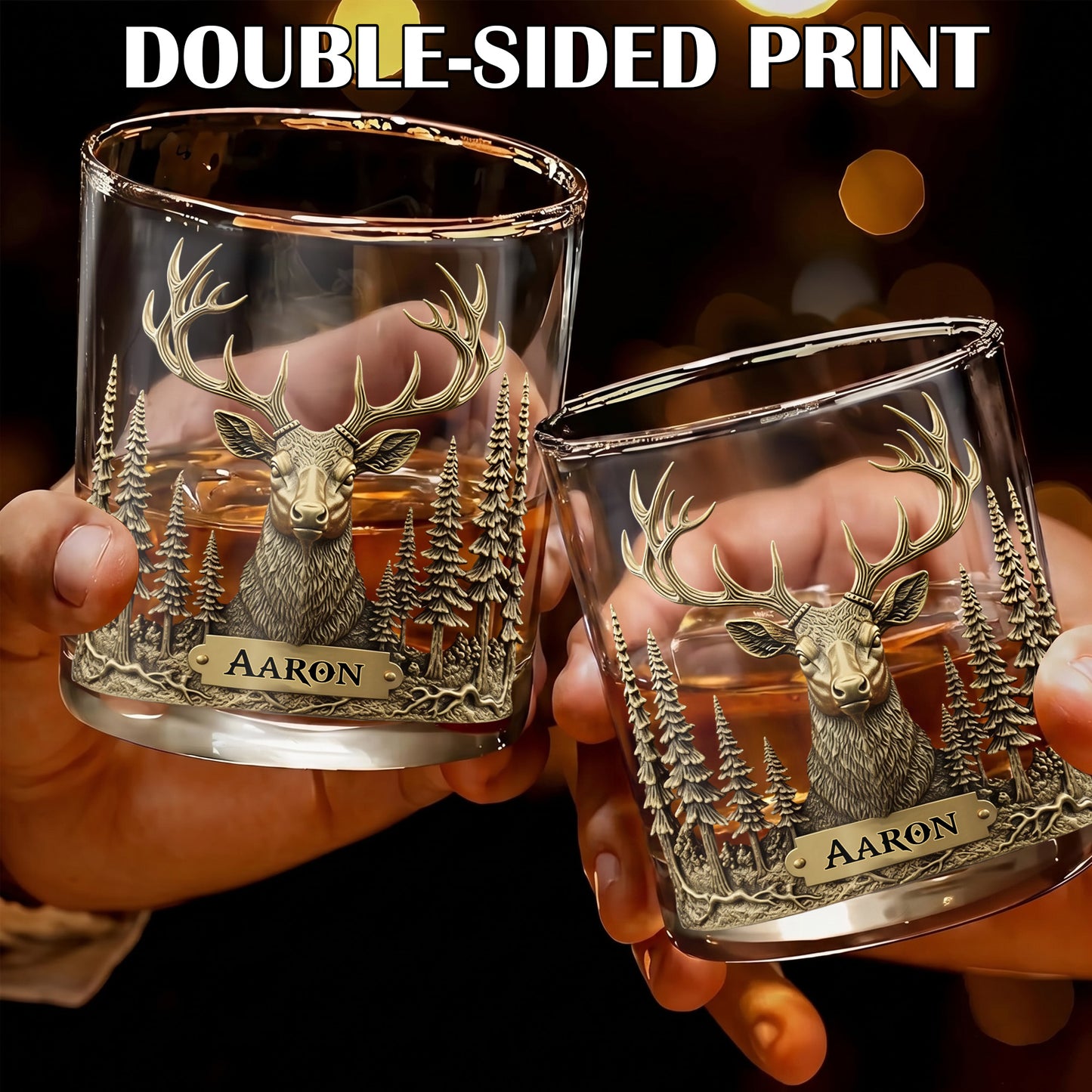 Personalized Deer Whiskey Glass - Custom Hunter & Wildlife Gift