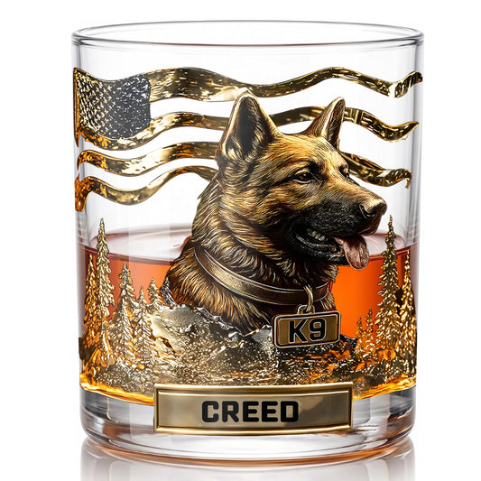 Personalized German Shepherd Whiskey Glass - Custom Dog Lover Gift