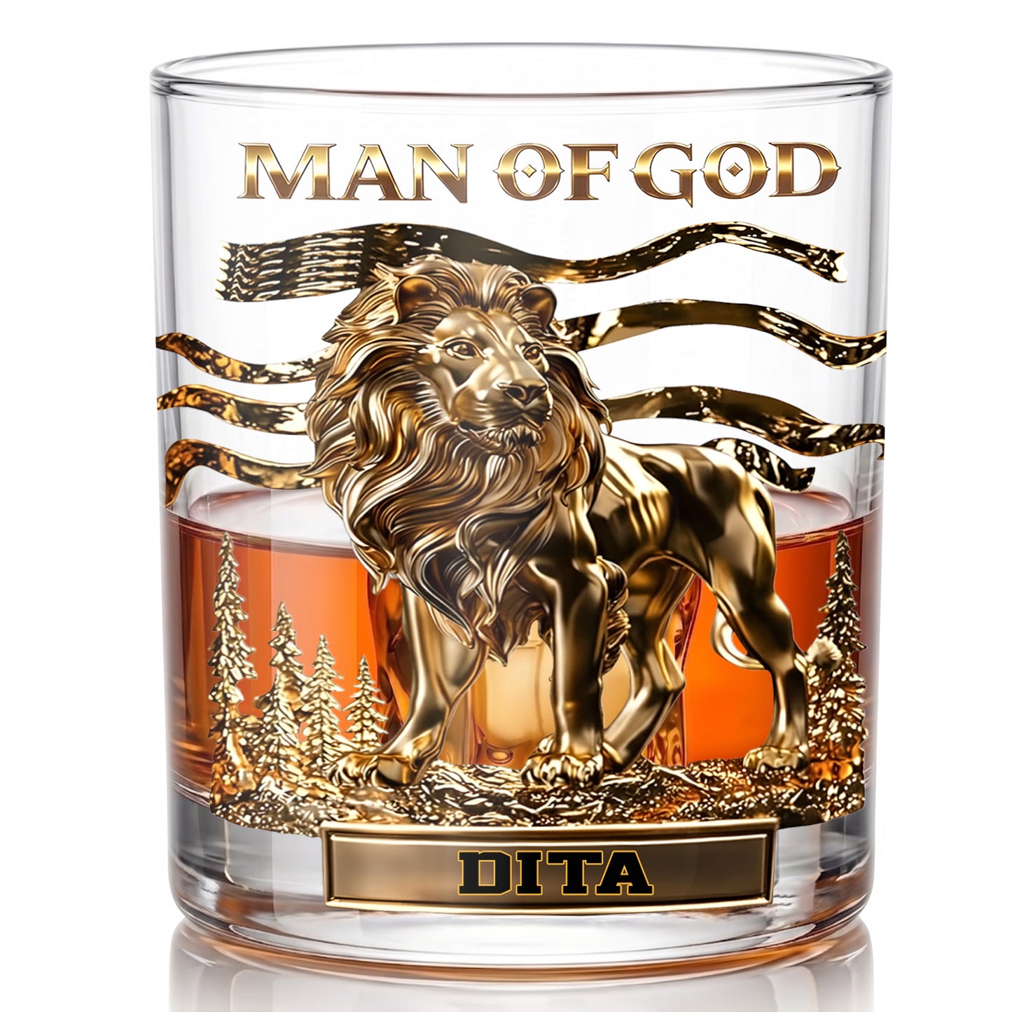 Personalized Man of God Whiskey Glass - Custom Christian Gift