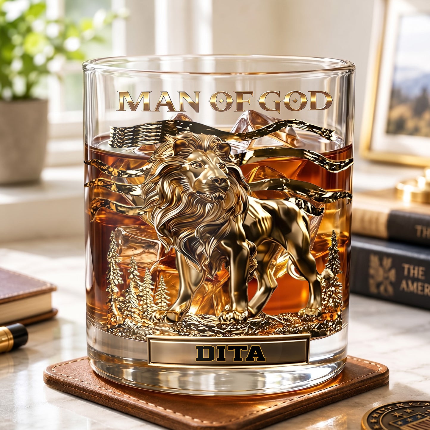 Personalized Man of God Whiskey Glass - Custom Christian Gift