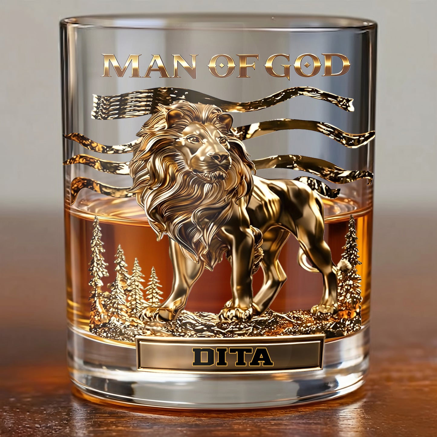 Personalized Man of God Whiskey Glass - Custom Christian Gift