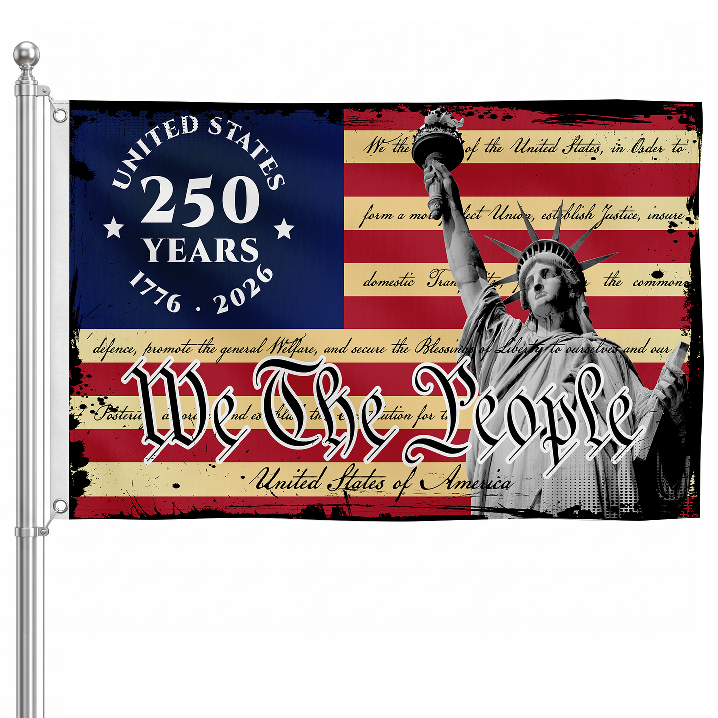 United States 250 Years Flag 1776-2026 | We The People Patriotic Banner