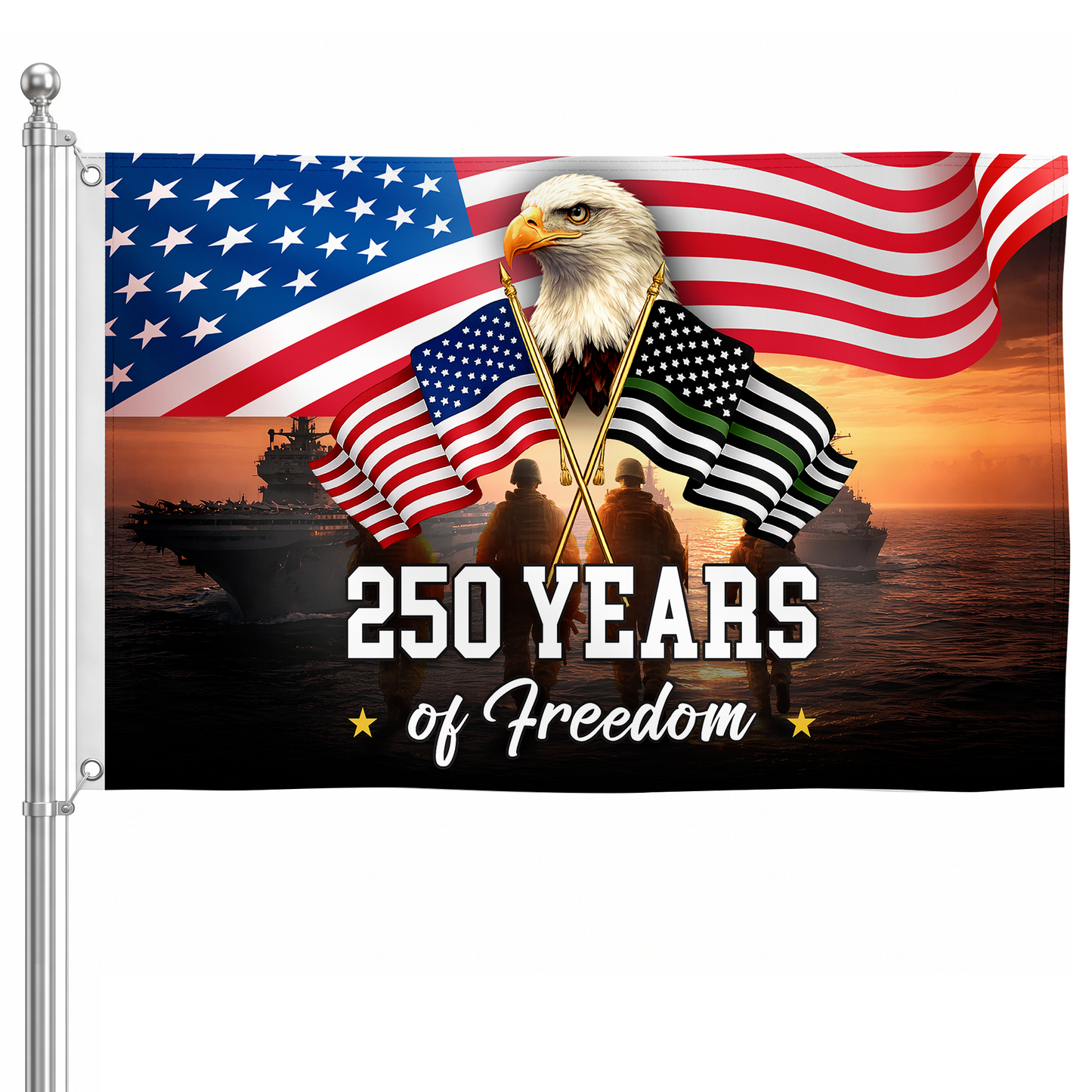 America 250th Anniversary Flag | Navy & Veteran Freedom Flags