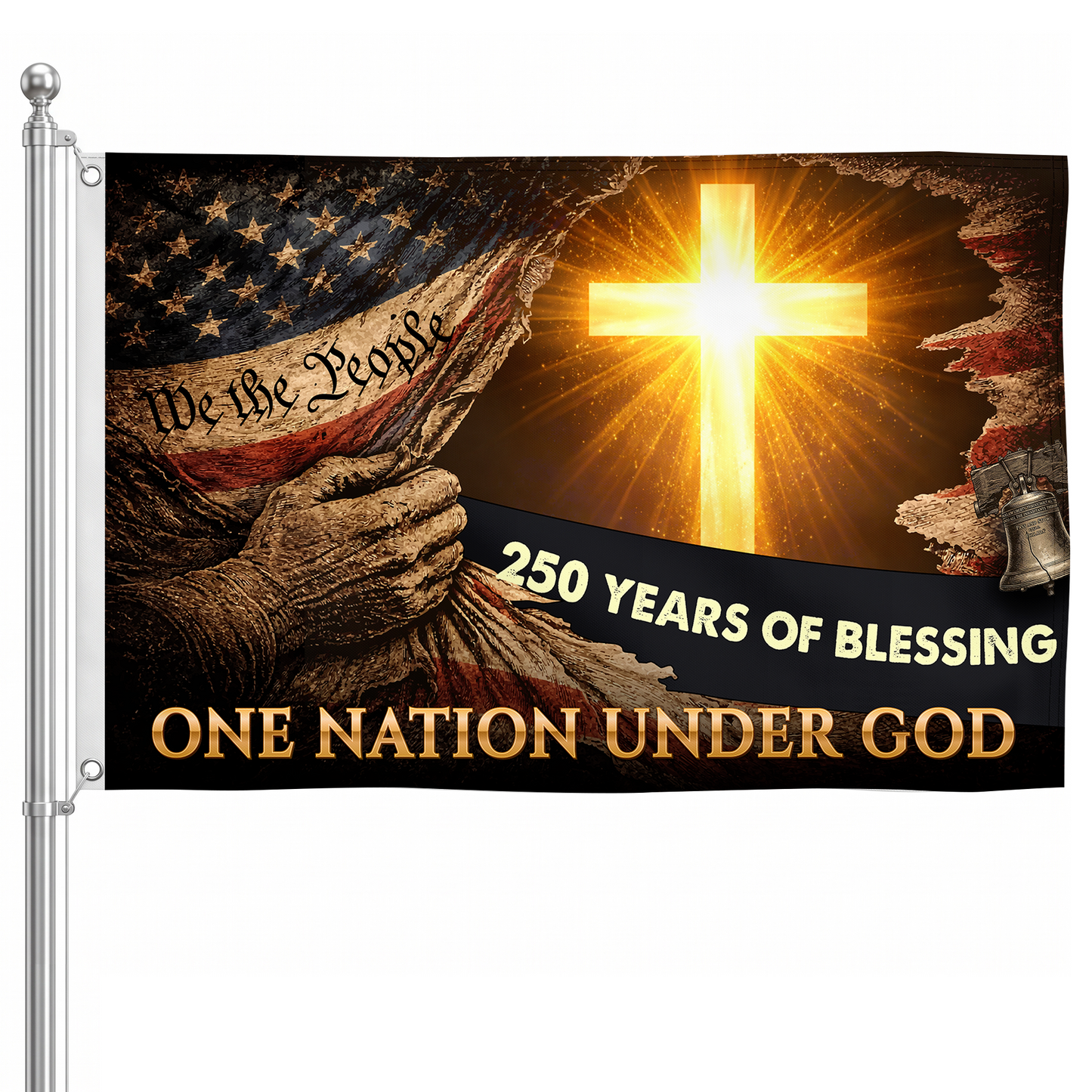 One Nation Under God Flag | 250 Years of Blessing Cross Flags