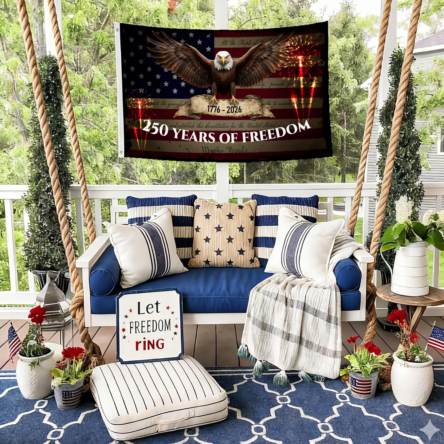 250 Years of Freedom Flag | Happy 250th Birthday US Patriotic Decor
