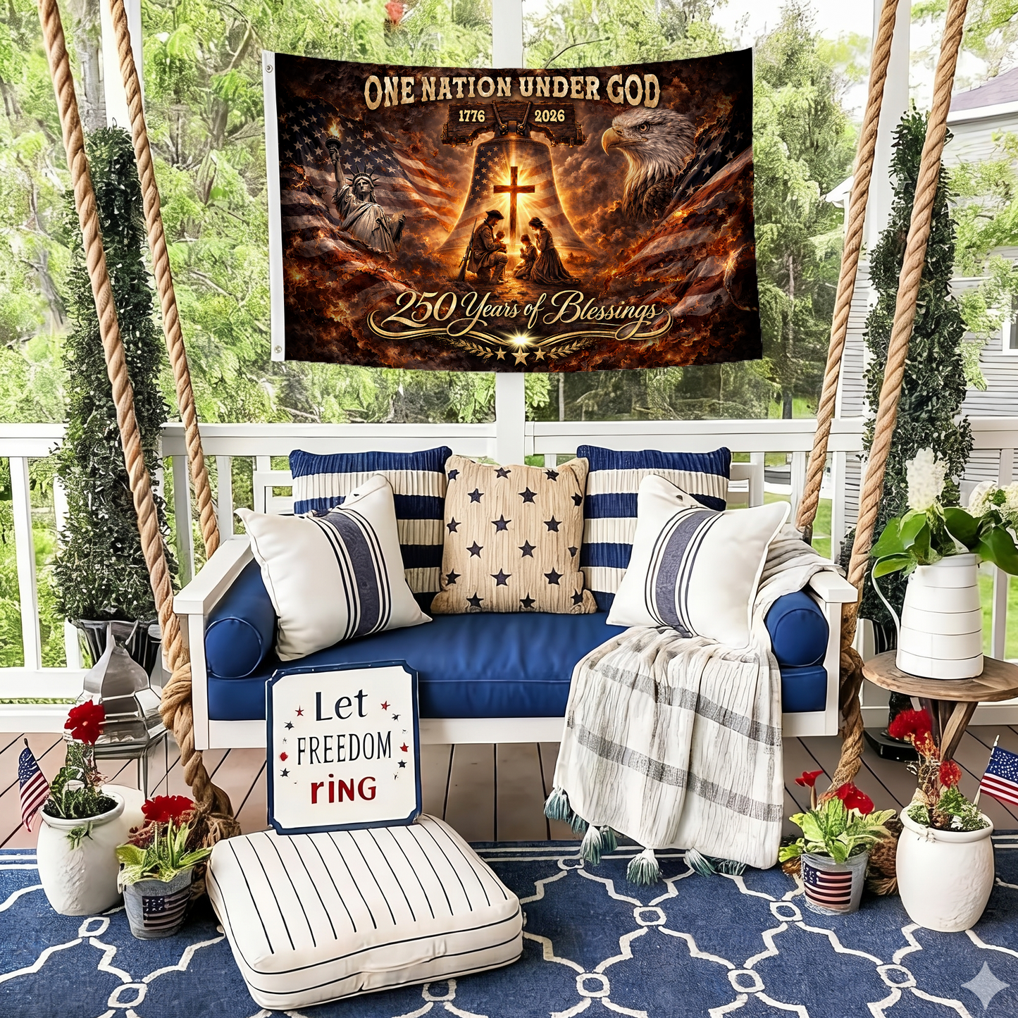 One Nation Under God Flag | 250 Years of Blessings Christian Flags