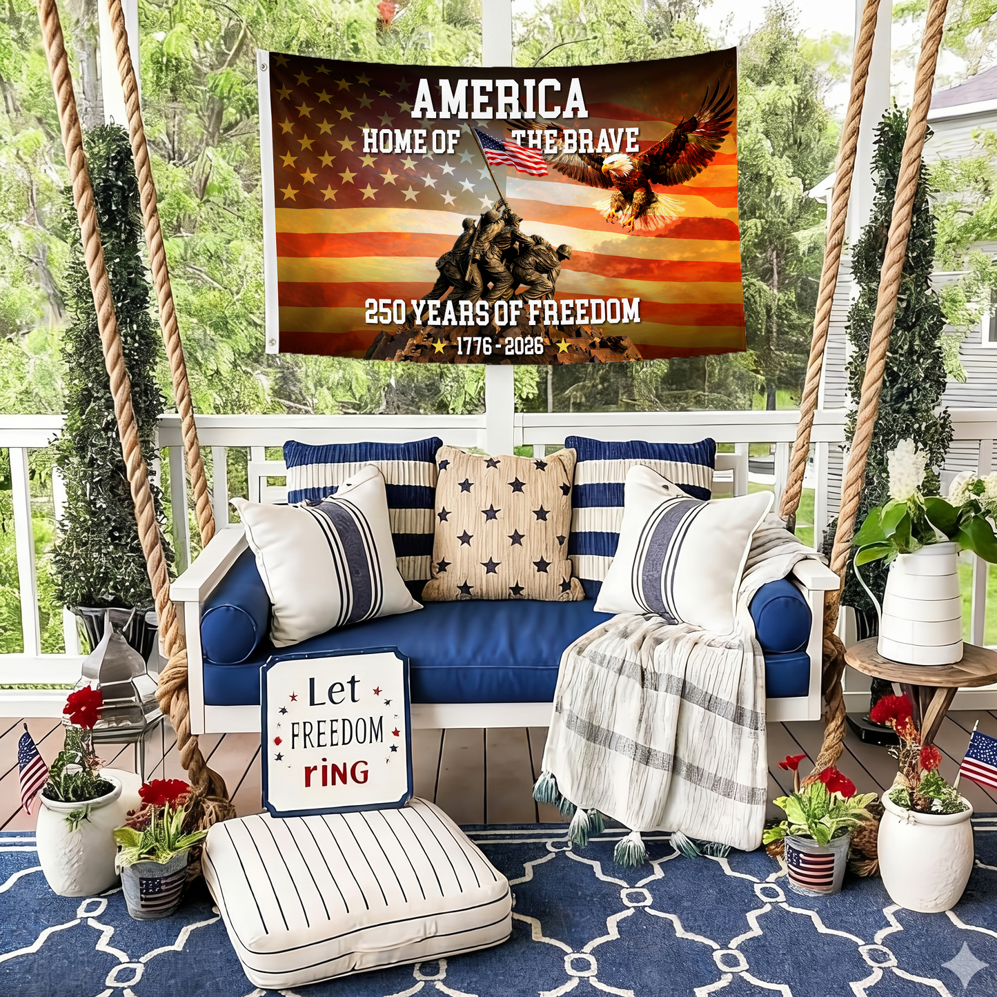 America Home of the Brave Flag | 250 Years of Freedom Military Flags