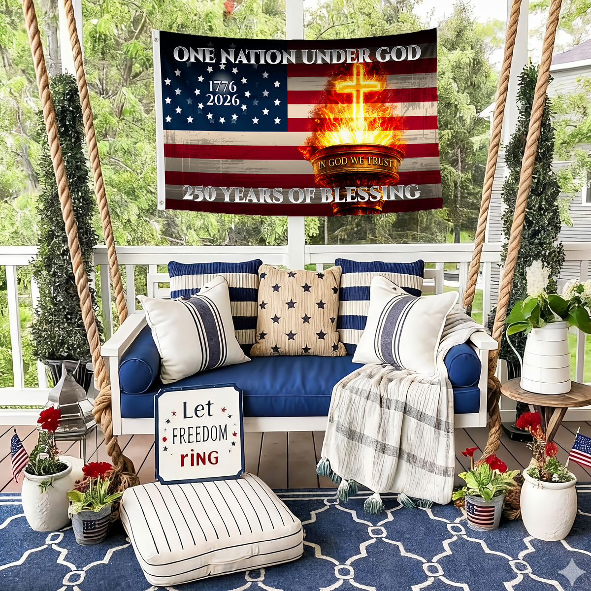 250 Years of Blessing Flag | In God We Trust Patriotic Flags