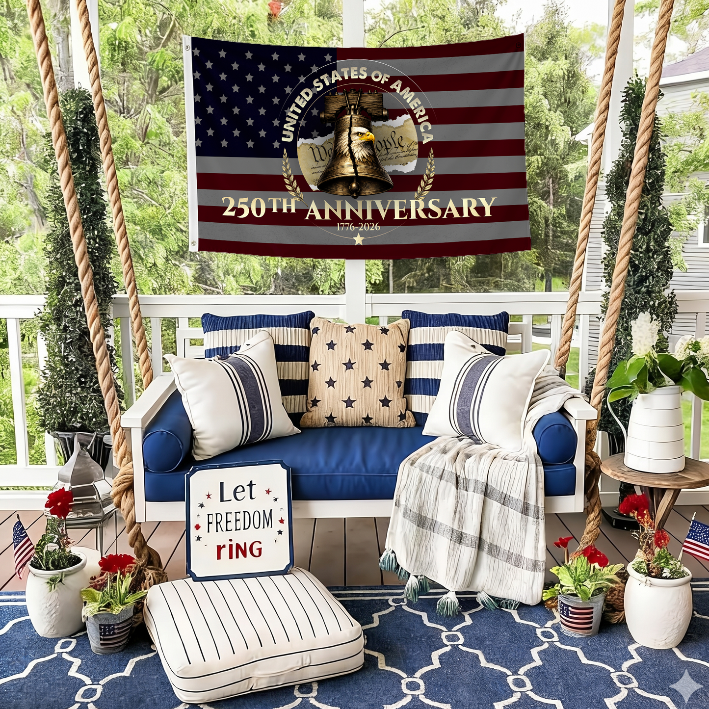 United States 250th Anniversary Flag | Liberty Bell Eagle Flags