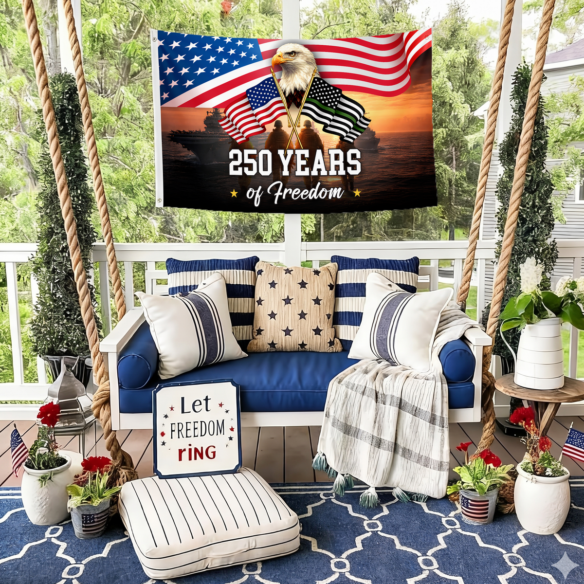 America 250th Anniversary Flag | Navy & Veteran Freedom Flags