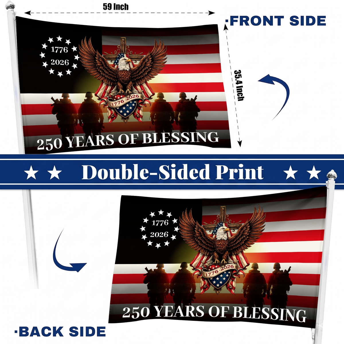 250 Years of Blessing Flag | Eagle & Veteran Patriotic Flags