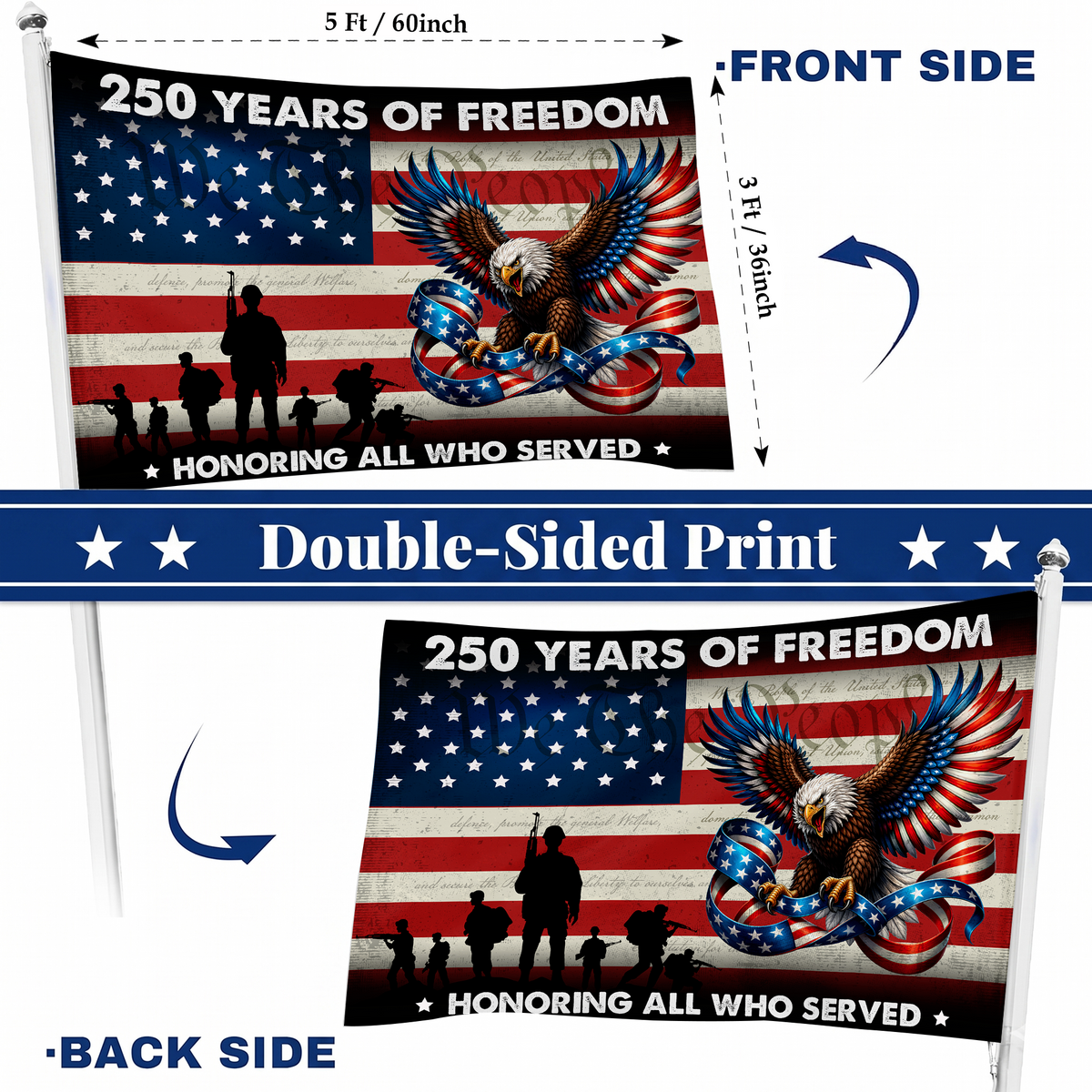 250 Years of Freedom Flag | Honoring All Who Served Veteran Flags