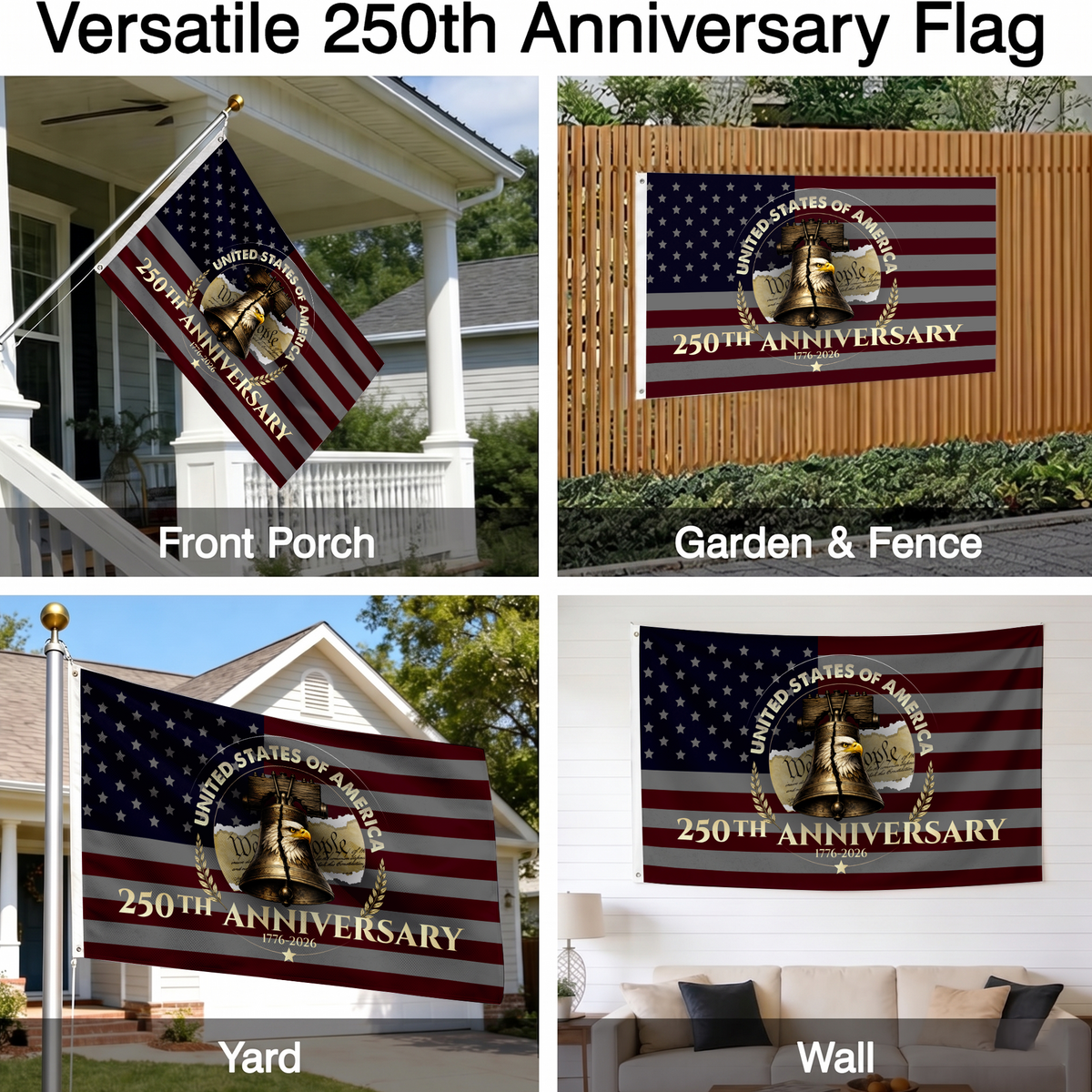 United States 250th Anniversary Flag | Liberty Bell Eagle Flags