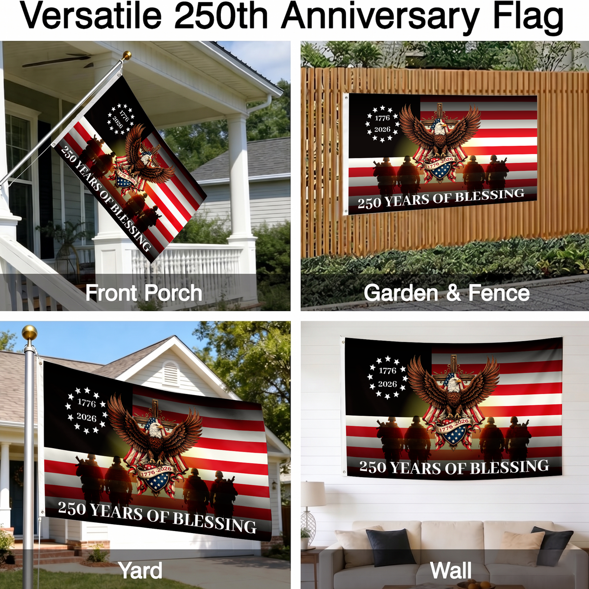 250 Years of Blessing Flag | Eagle & Veteran Patriotic Flags