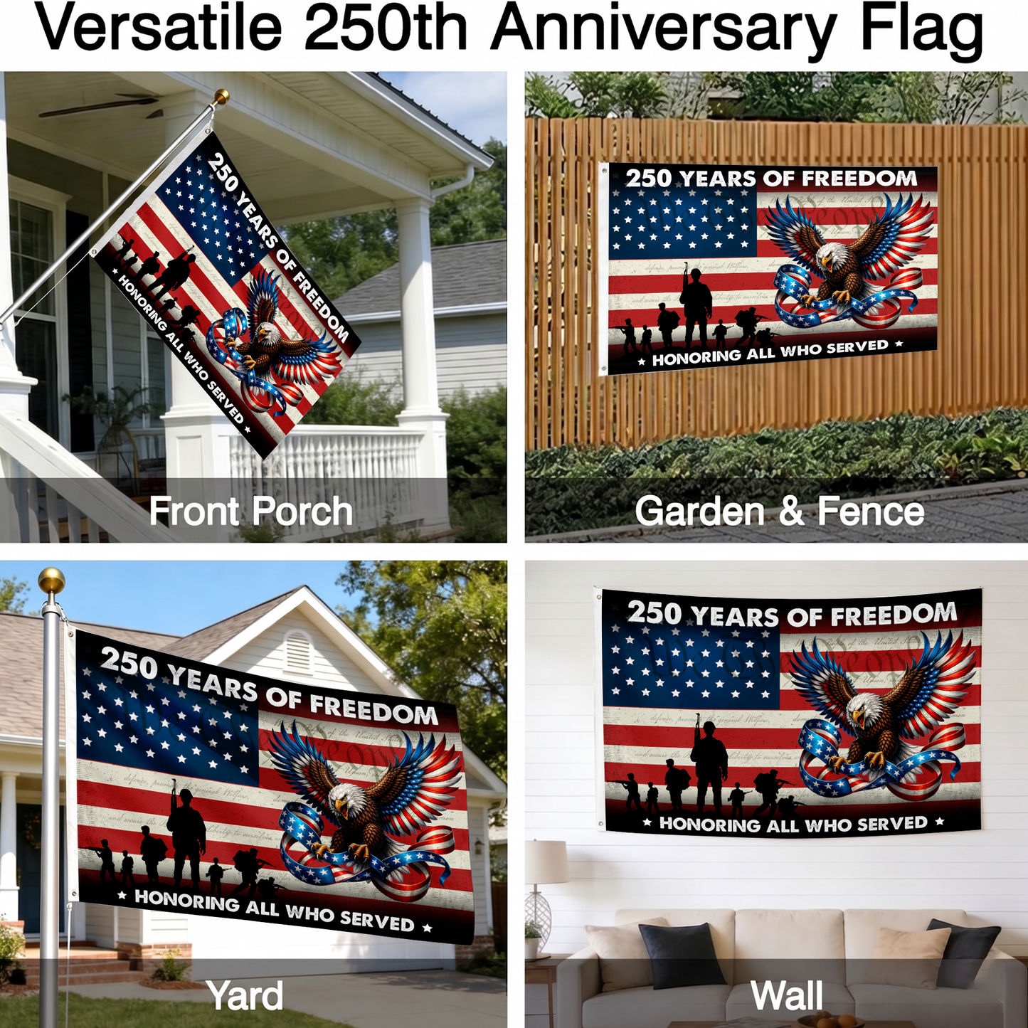 250 Years of Freedom Flag | Honoring All Who Served Veteran Flags