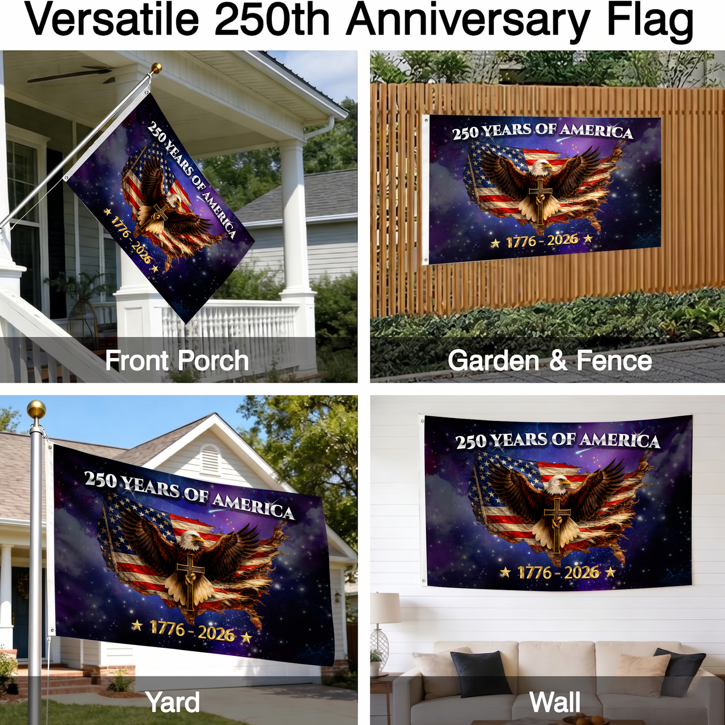 250 Years of America Flag | 1776-2026 Eagle Cross Flags