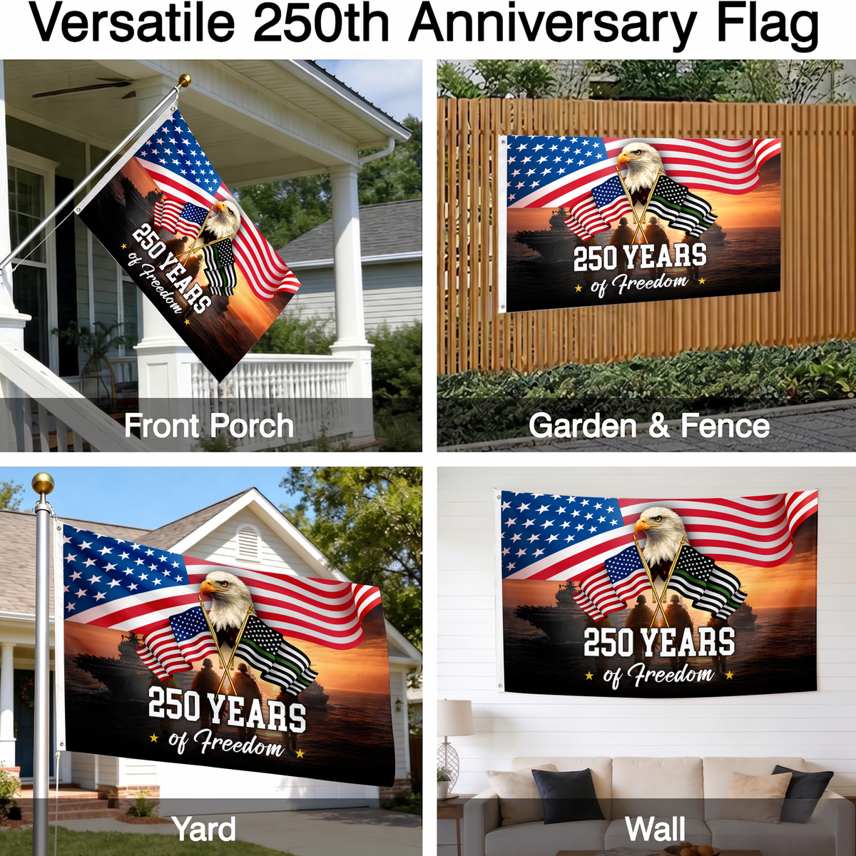 America 250th Anniversary Flag | Navy & Veteran Freedom Flags