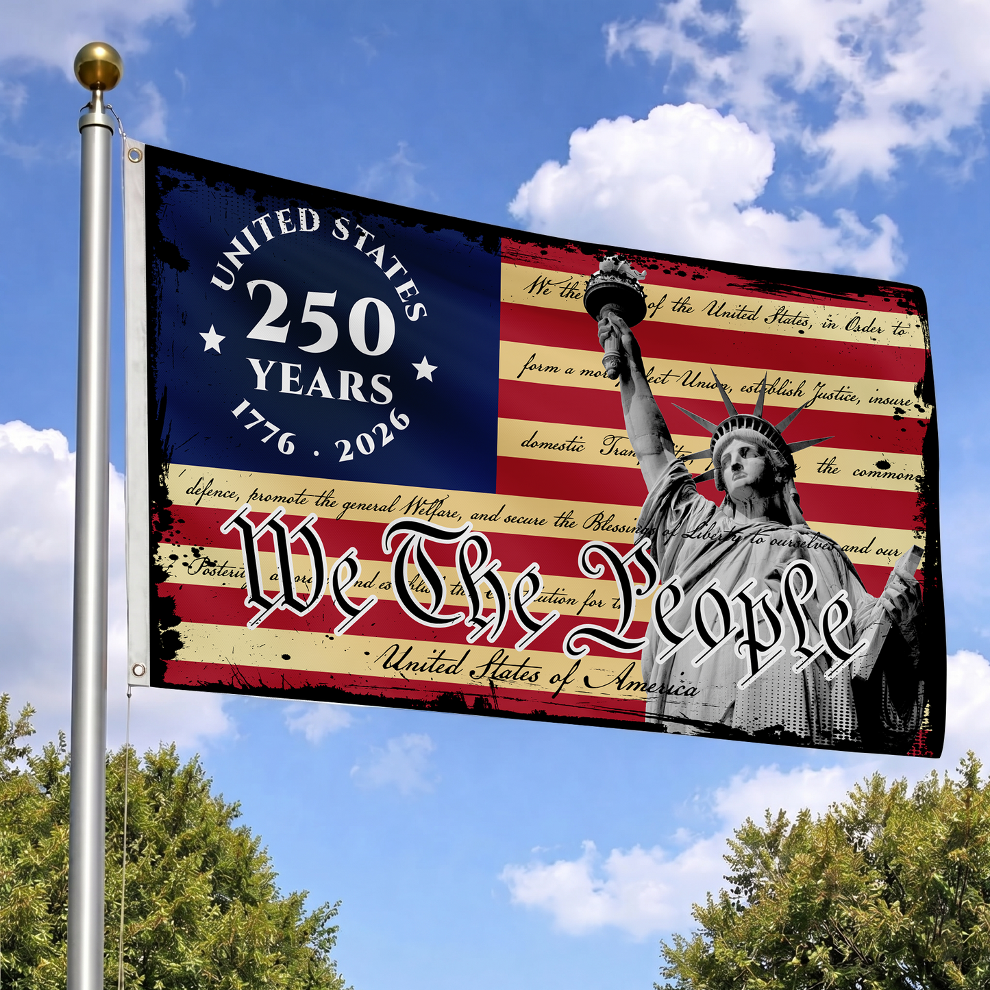 United States 250 Years Flag 1776-2026 | We The People Patriotic Banner