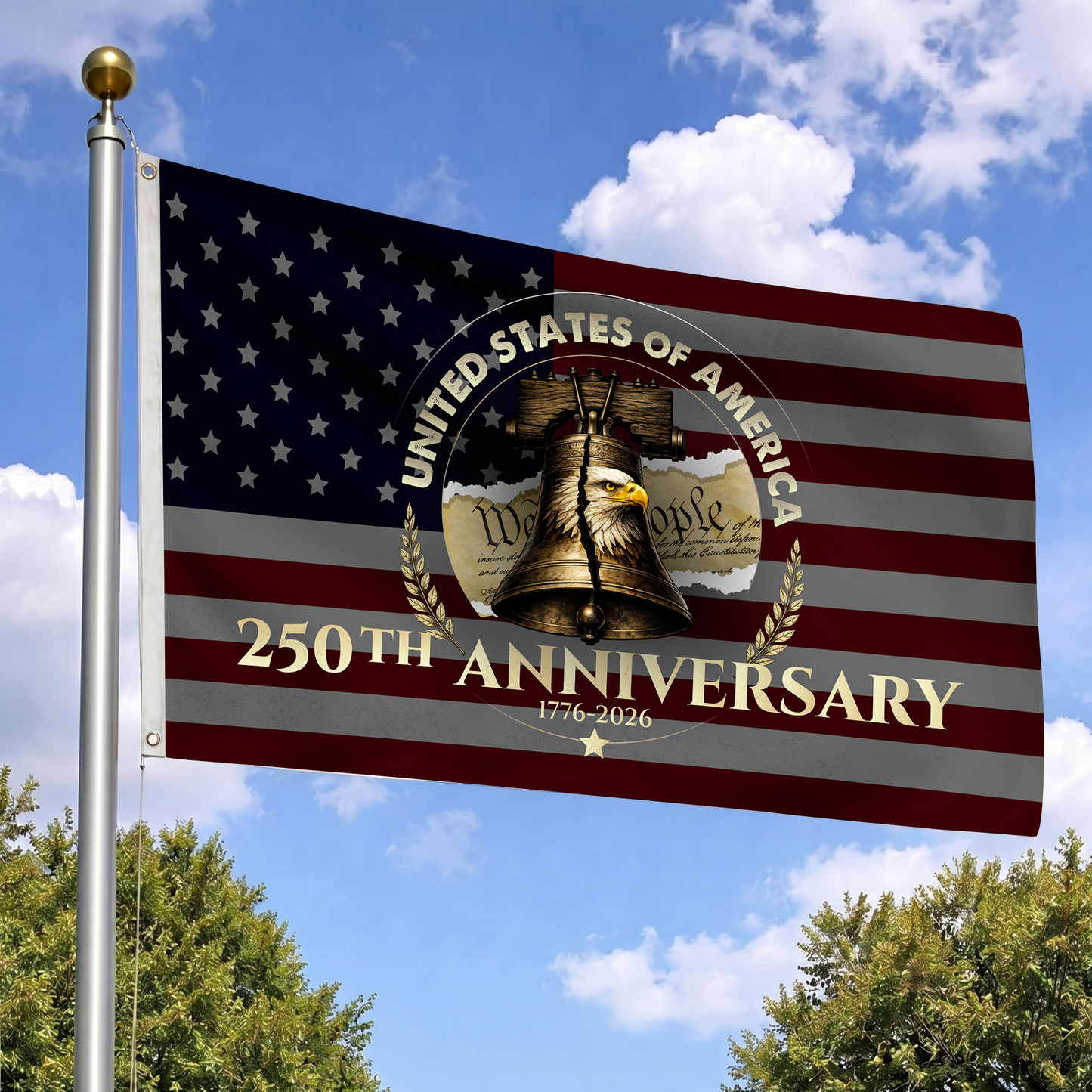 United States 250th Anniversary Flag | Liberty Bell Eagle Flags
