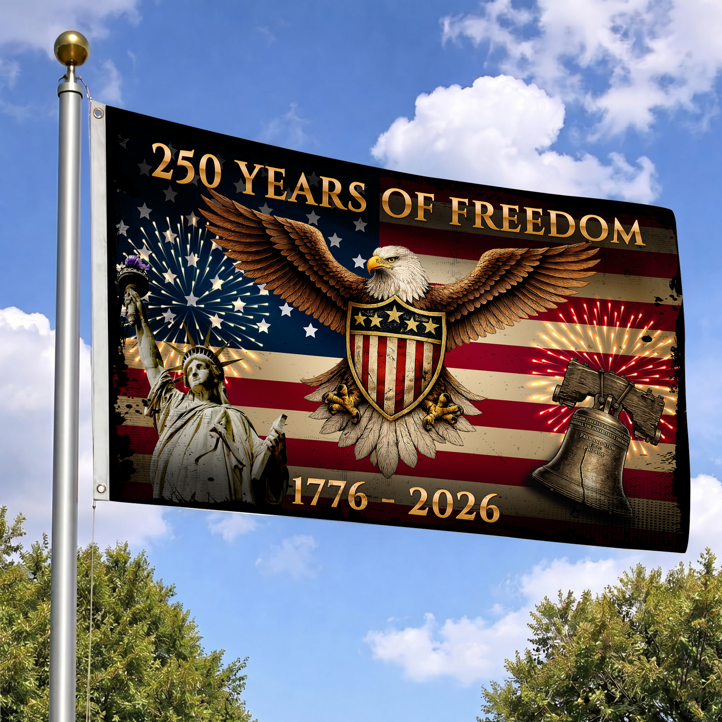 250 Years of Freedom Flag | 1776-2026 Eagle & Liberty Bell Flags