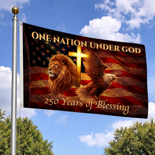 250 Years of Blessing Flag | Lion, Cross & Eagle Patriotic Flags