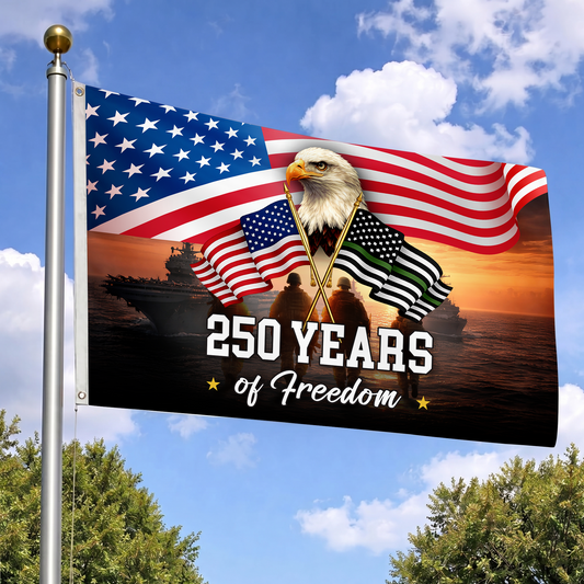 America 250th Anniversary Flag | Navy & Veteran Freedom Flags