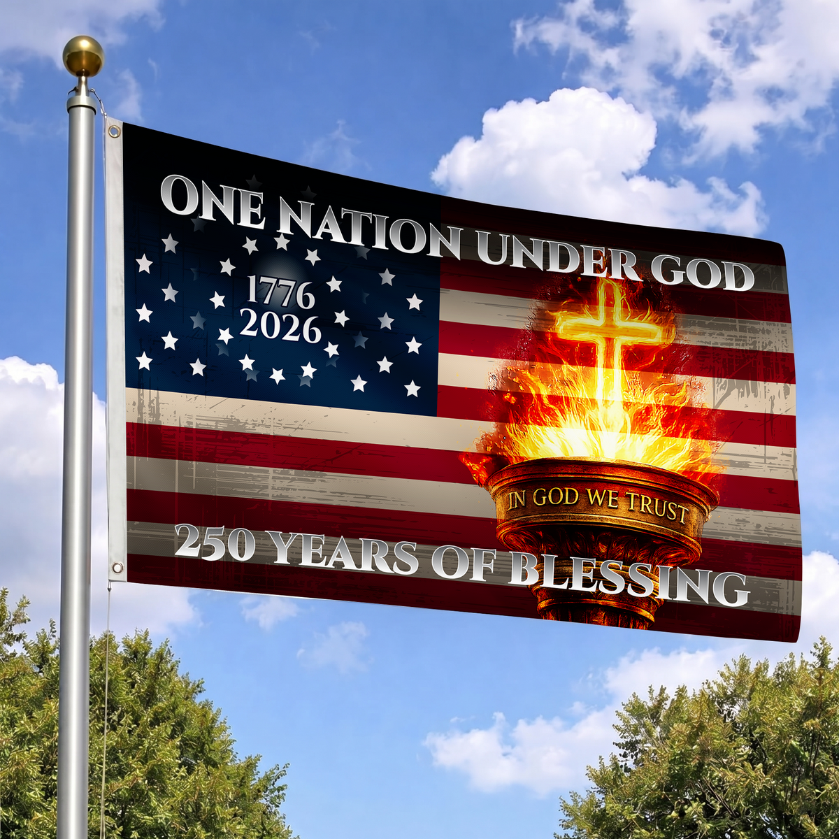 250 Years of Blessing Flag | In God We Trust Patriotic Flags