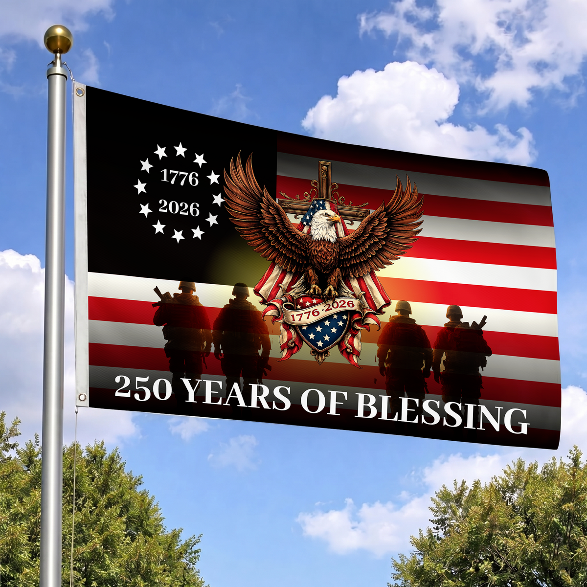 250 Years of Blessing Flag | Eagle & Veteran Patriotic Flags