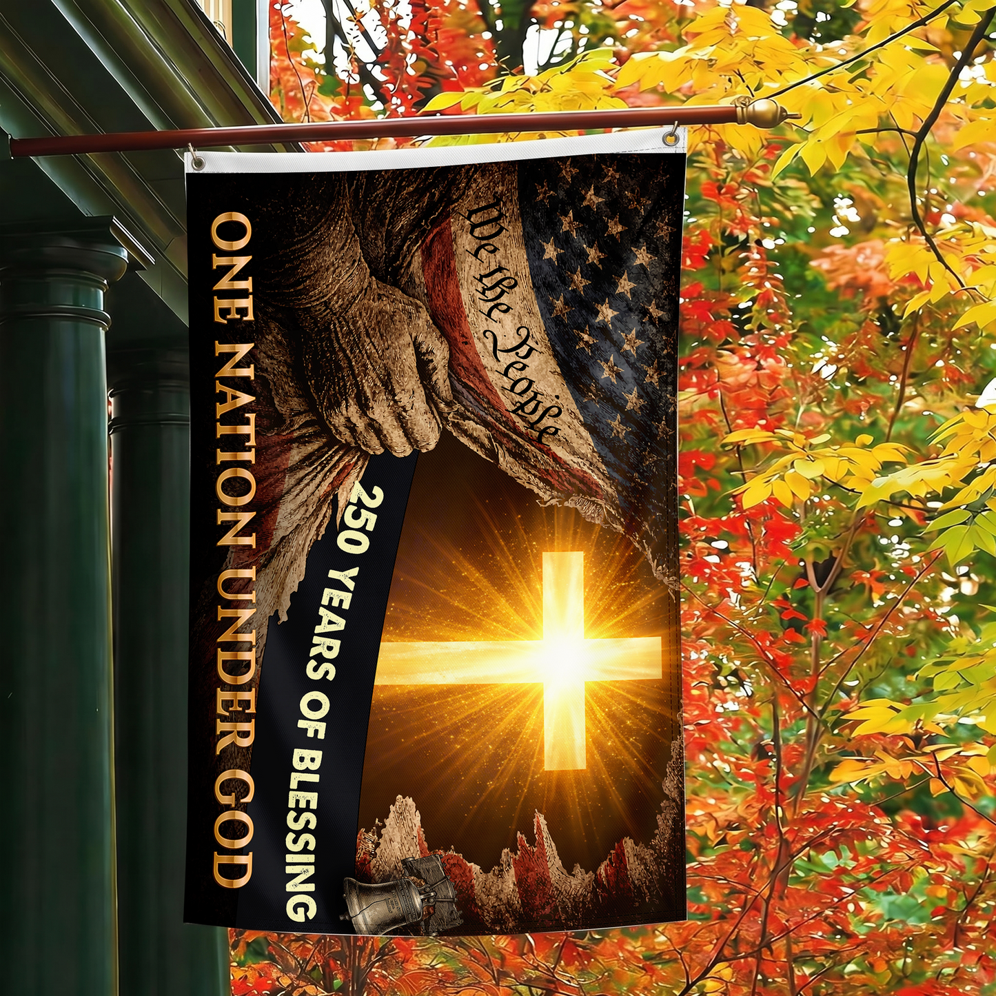 One Nation Under God Flag | 250 Years of Blessing Cross Flags
