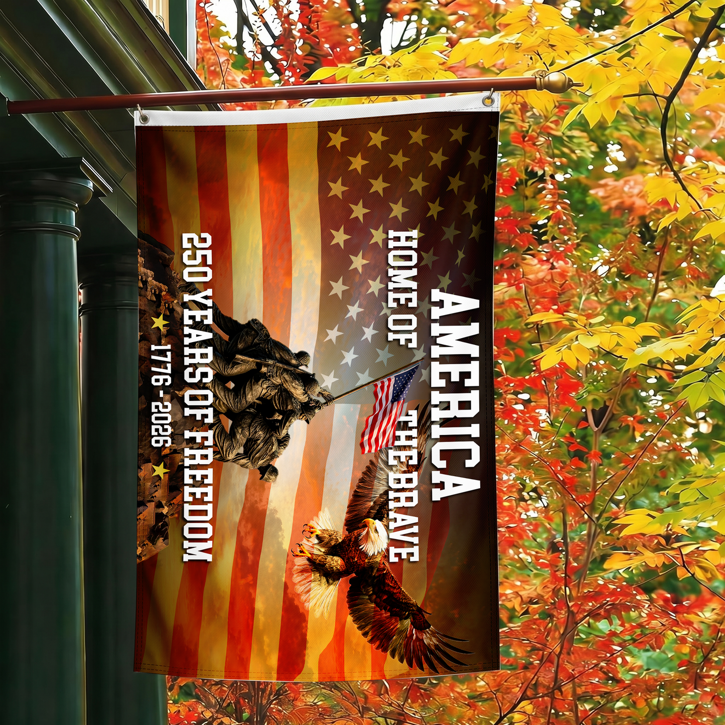 America Home of the Brave Flag | 250 Years of Freedom Military Flags