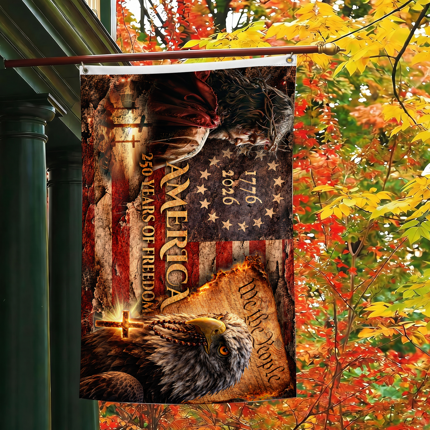 America 250 Years of Freedom Flag | Jesus & Eagle Christian Flags
