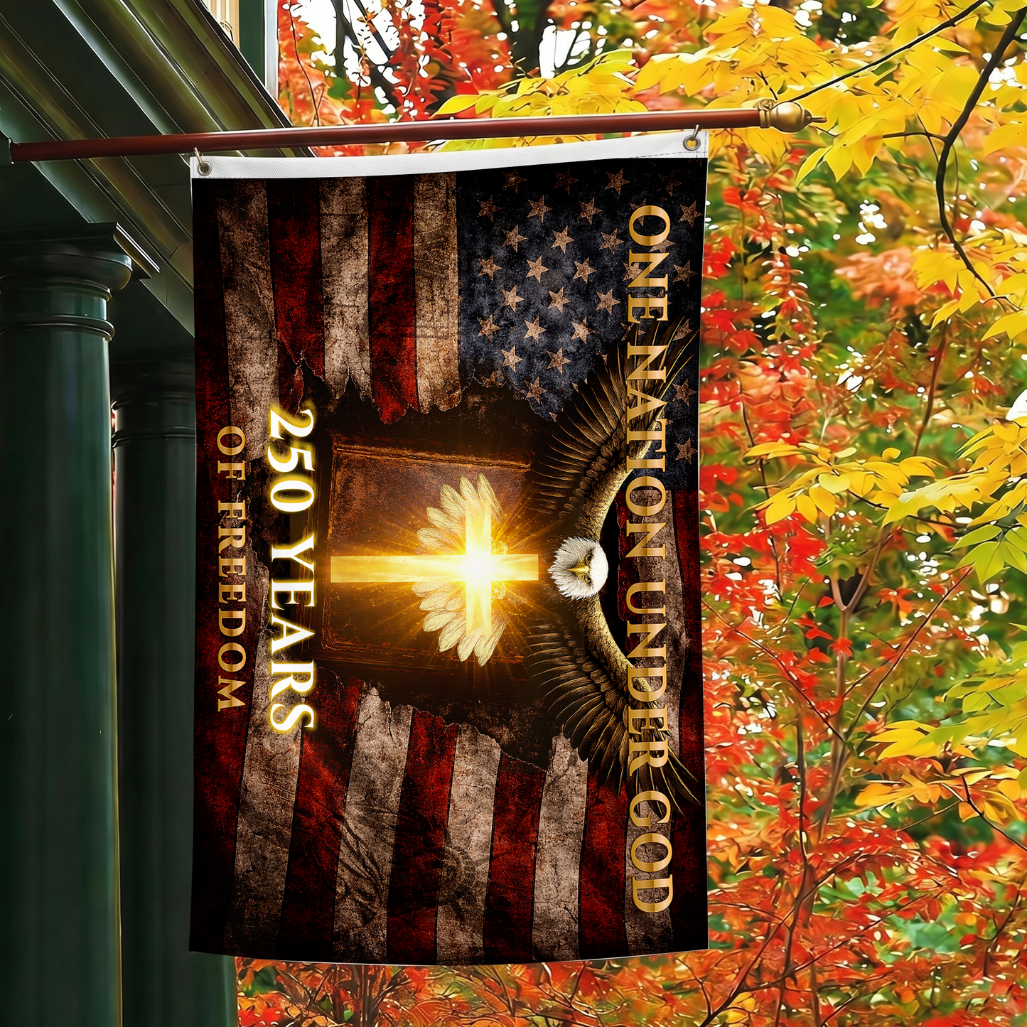 250 Years of Freedom Flag | Christian Cross & Eagle Patriotic Flags