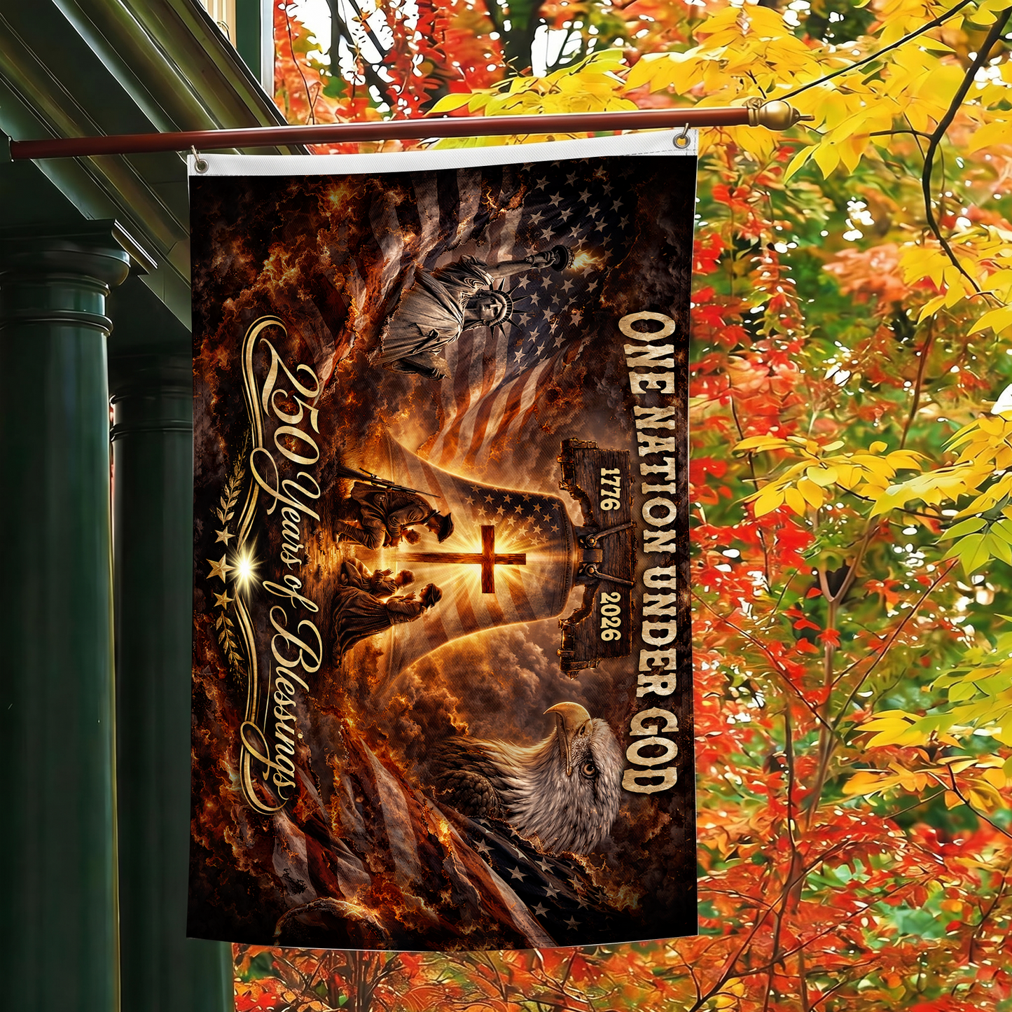 One Nation Under God Flag | 250 Years of Blessings Christian Flags