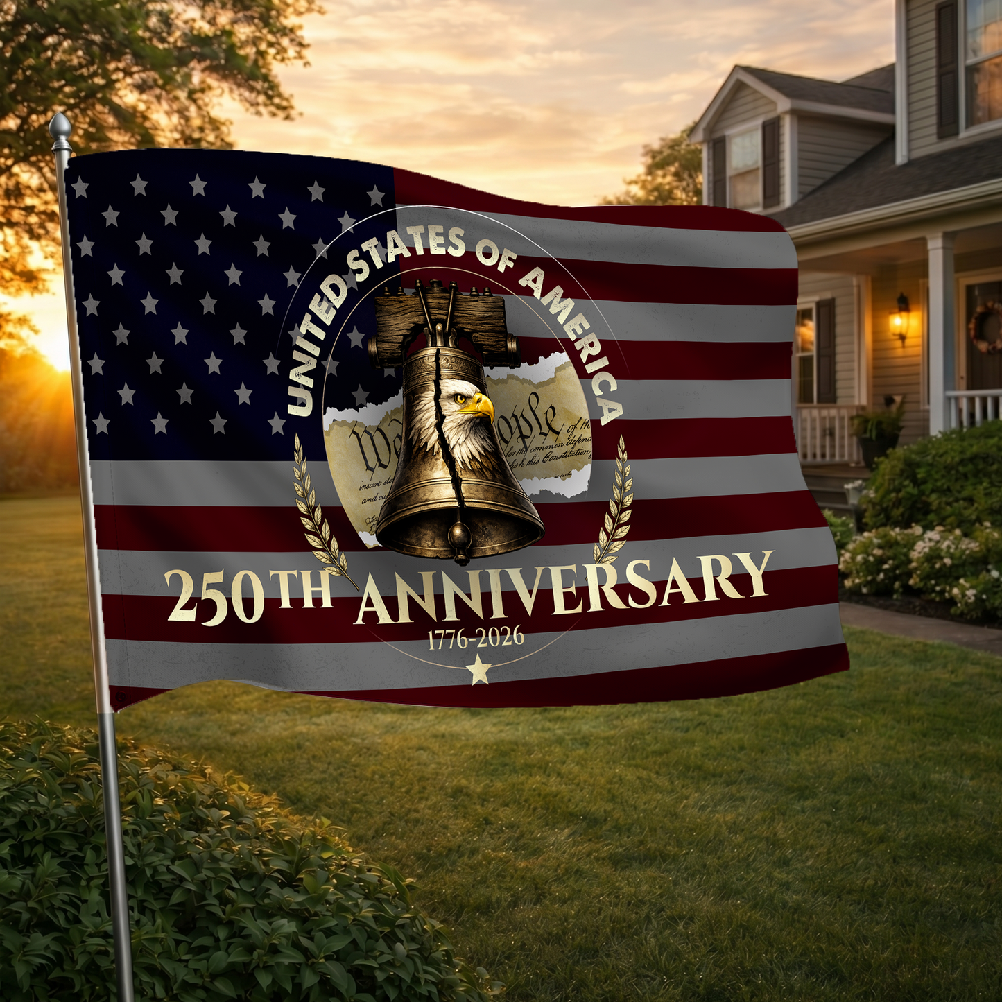 United States 250th Anniversary Flag | Liberty Bell Eagle Flags