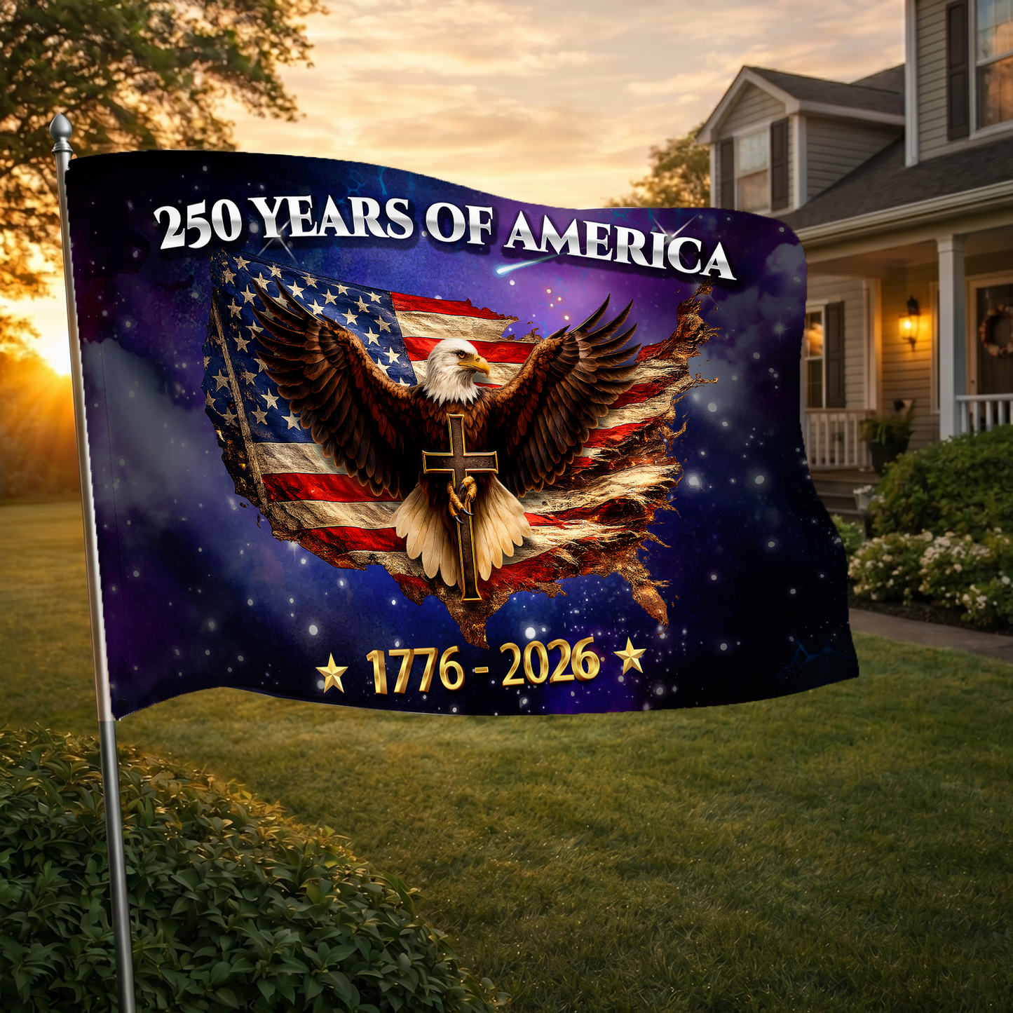 250 Years of America Flag | 1776-2026 Eagle Cross Flags