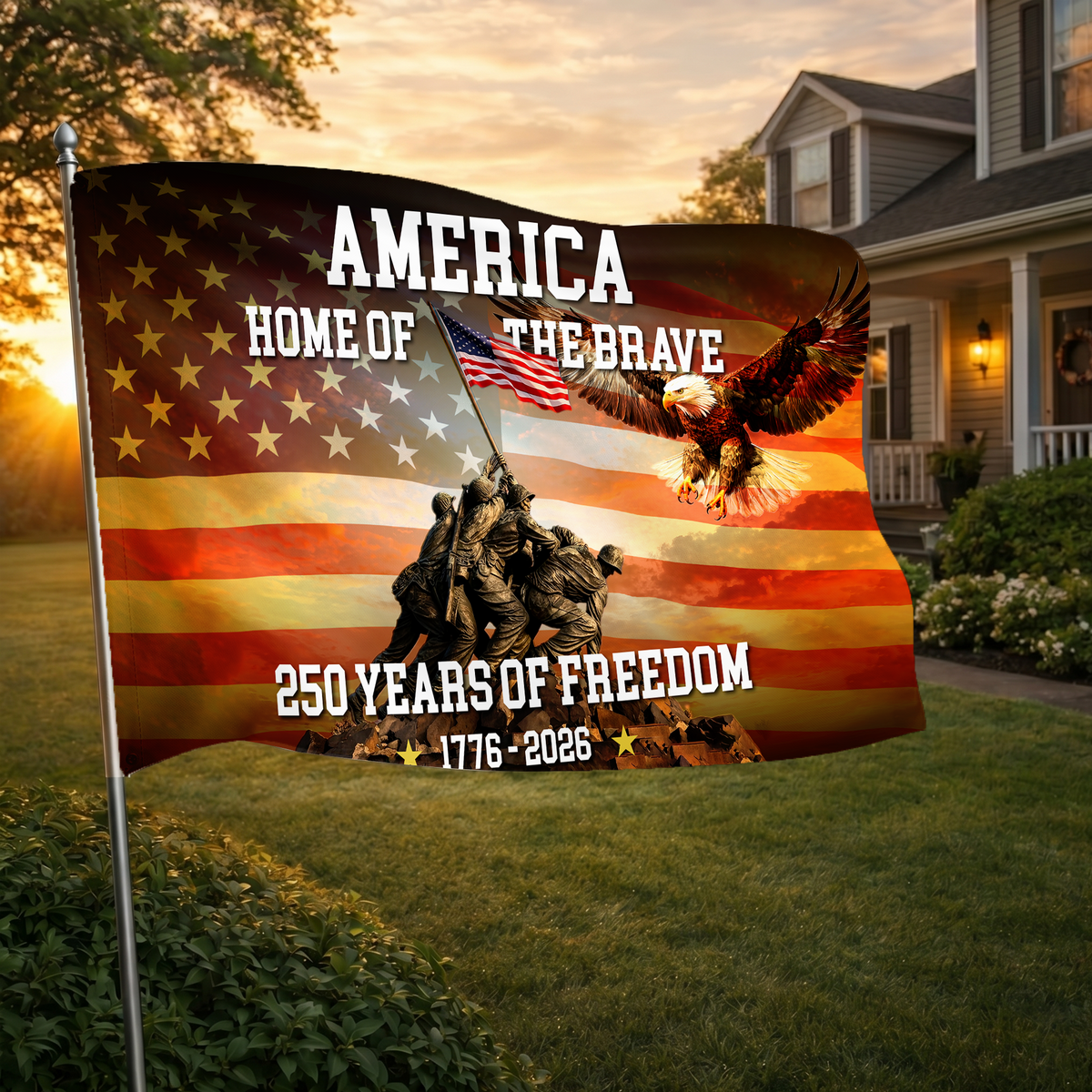America Home of the Brave Flag | 250 Years of Freedom Military Flags