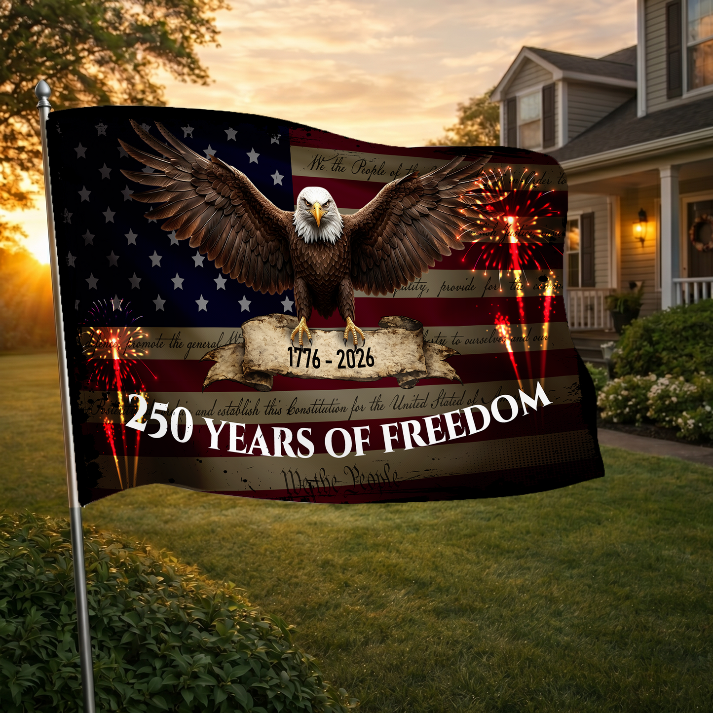 250 Years of Freedom Flag | Happy 250th Birthday US Patriotic Decor
