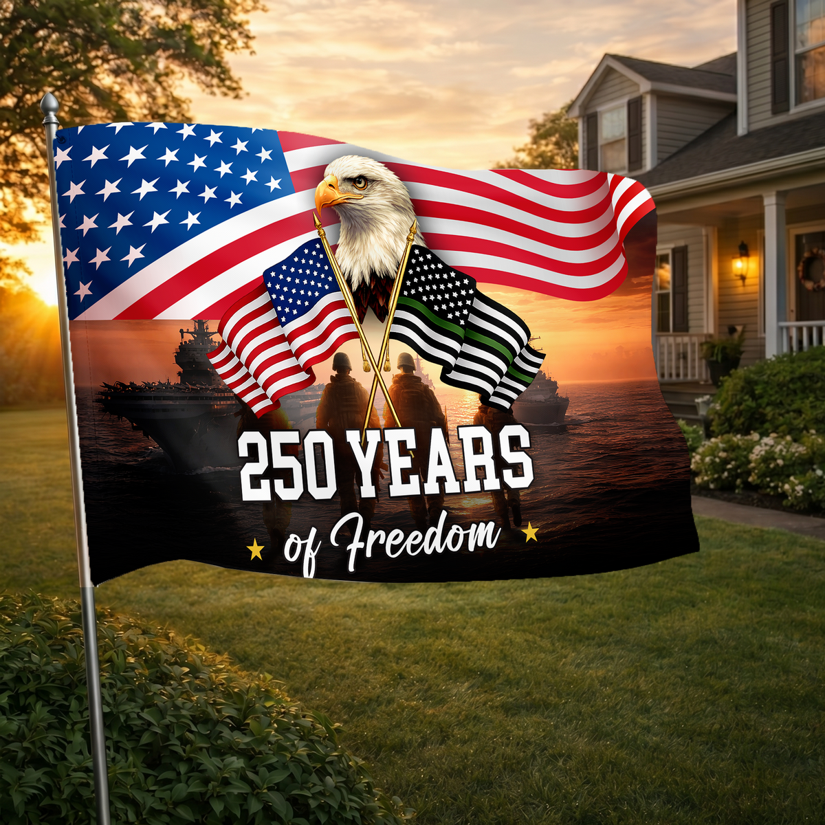 America 250th Anniversary Flag | Navy & Veteran Freedom Flags