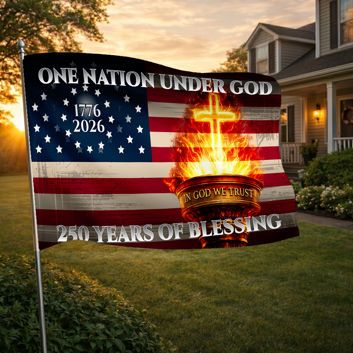 250 Years of Blessing Flag | In God We Trust Patriotic Flags