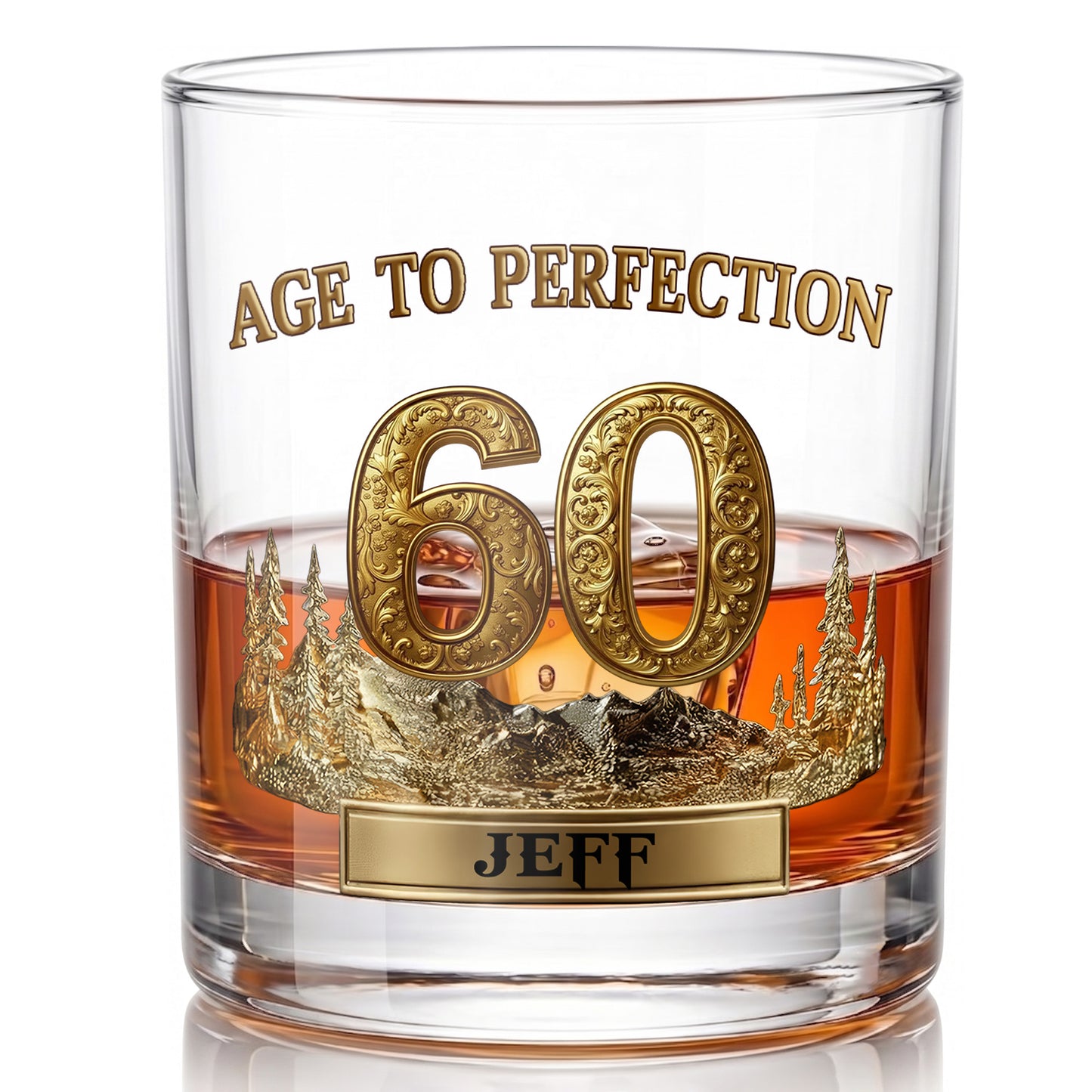 Personalized 60th Birthday Whiskey Glass - Custom Milestone Gift