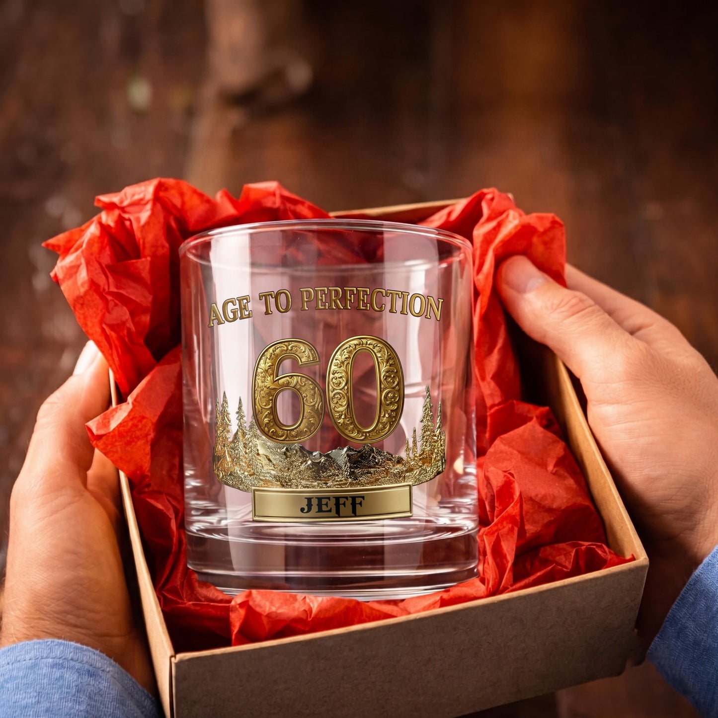 Personalized 60th Birthday Whiskey Glass - Custom Milestone Gift
