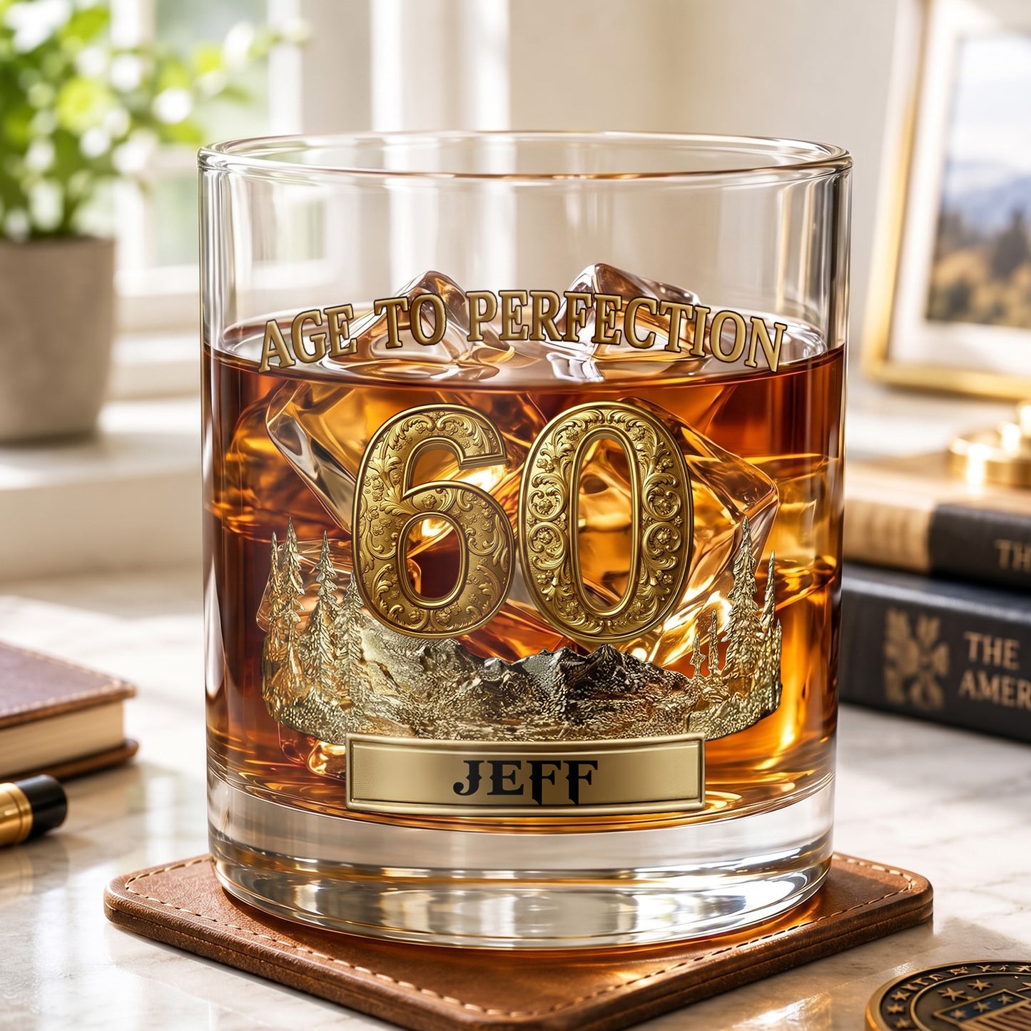 Personalized 60th Birthday Whiskey Glass - Custom Milestone Gift