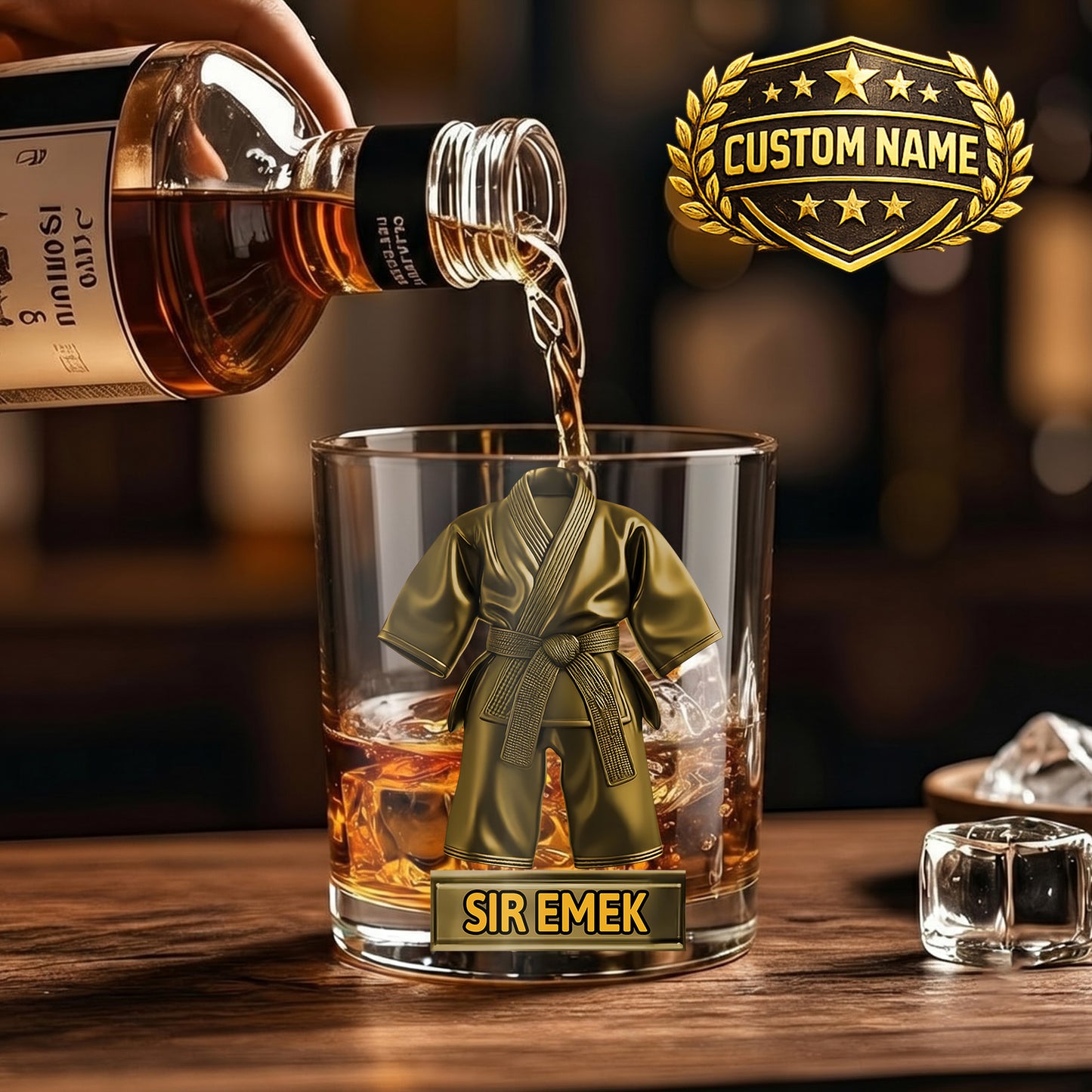 Personalized Taekwondo Whiskey Glass - Custom Martial Arts Gift