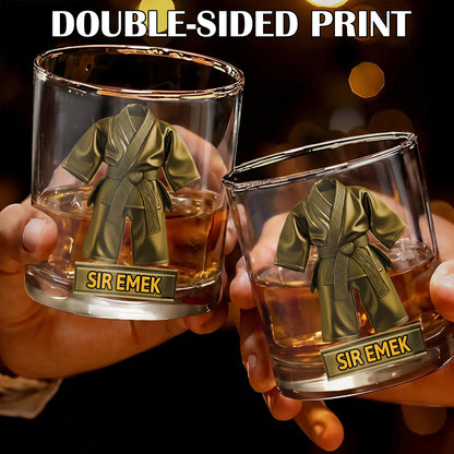 Personalized Taekwondo Whiskey Glass - Custom Martial Arts Gift